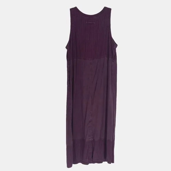 Vintage Amy K Su Tank Dress 1X Maxi Ribbed Pinafore Jumper Boho Travel - Picture 2 of 15